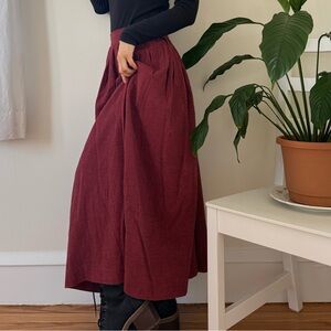 Vintage Eddie Bauer 70s 100% Cotton Red Black Check Midi Pleated Skirt Size XS